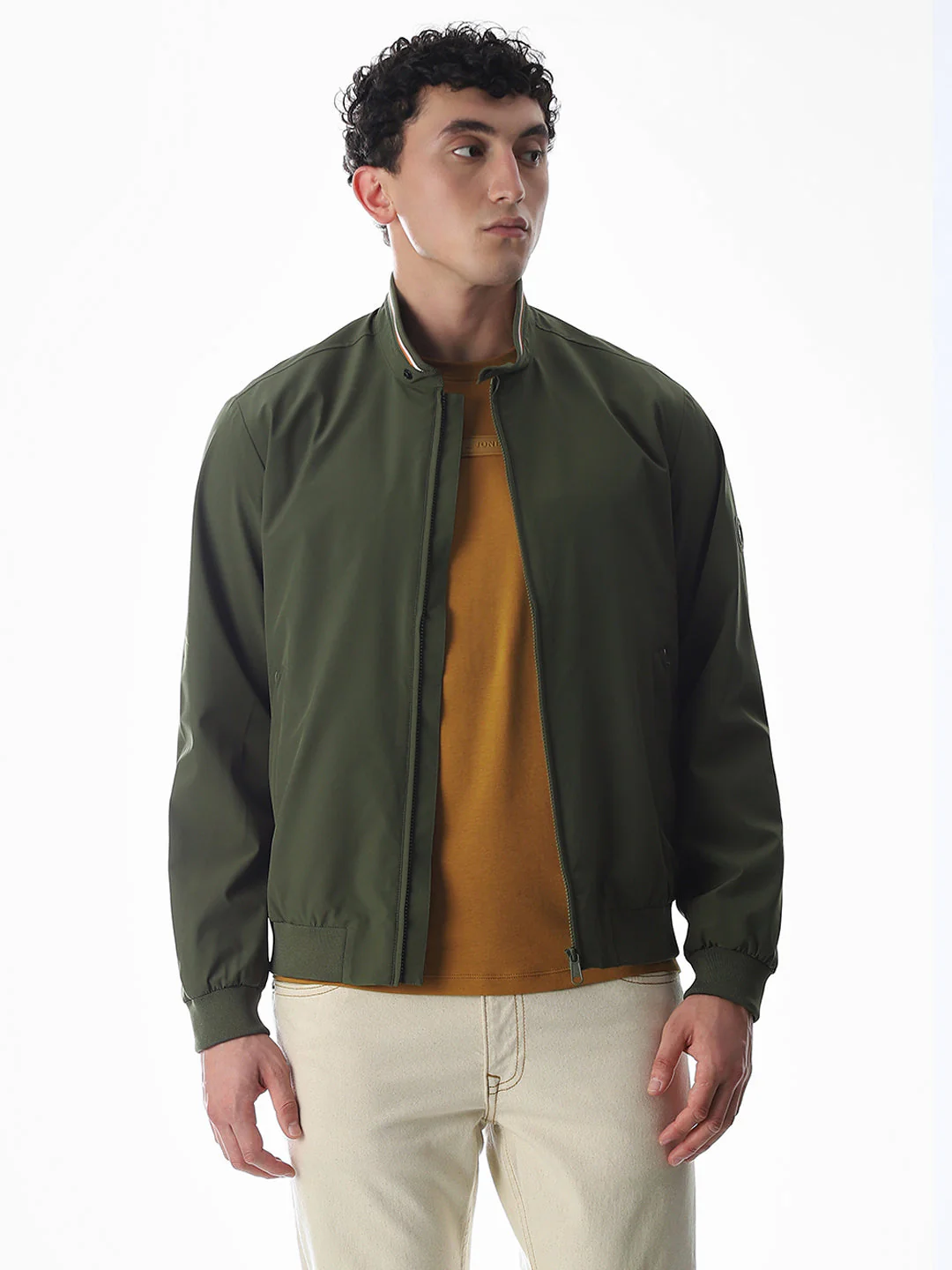 Regular Fit Bomber Jacket - Green - Image 2