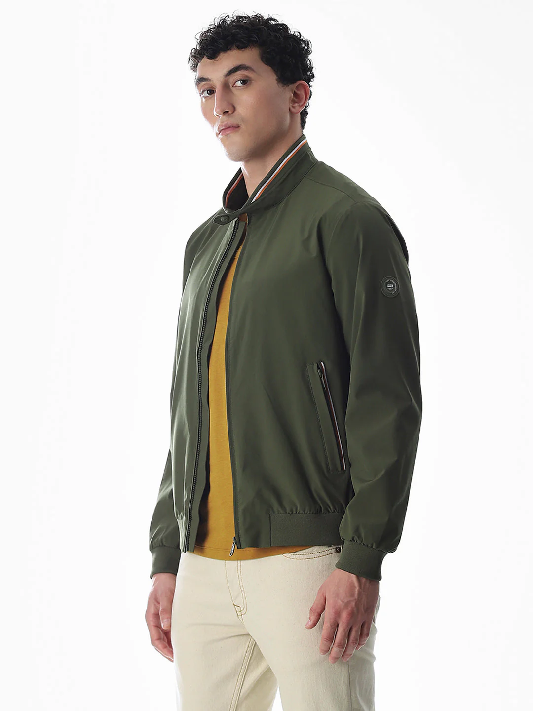 Regular Fit Bomber Jacket - Green - Image 3