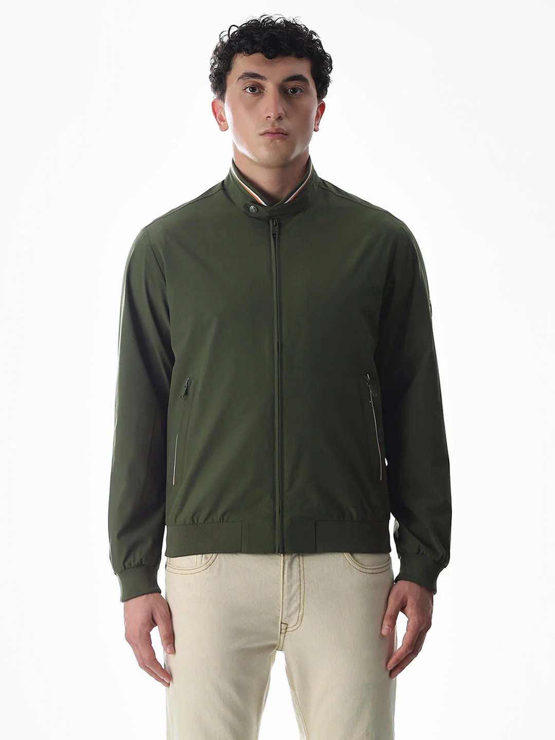Regular Fit Bomber Jacket - Green - Image 8