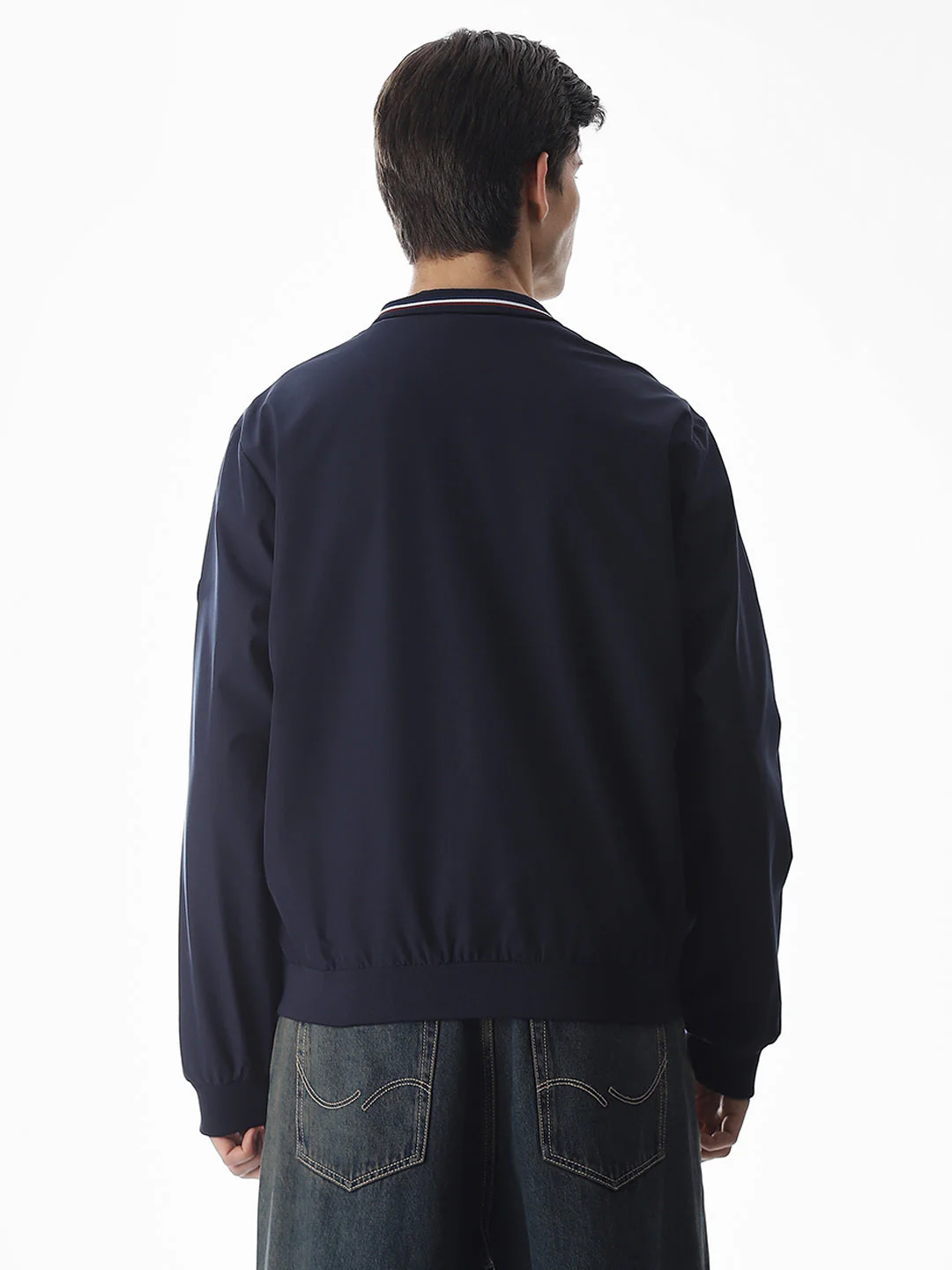 Regular Fit Bomber Jacket - Navy Blue - Image 4