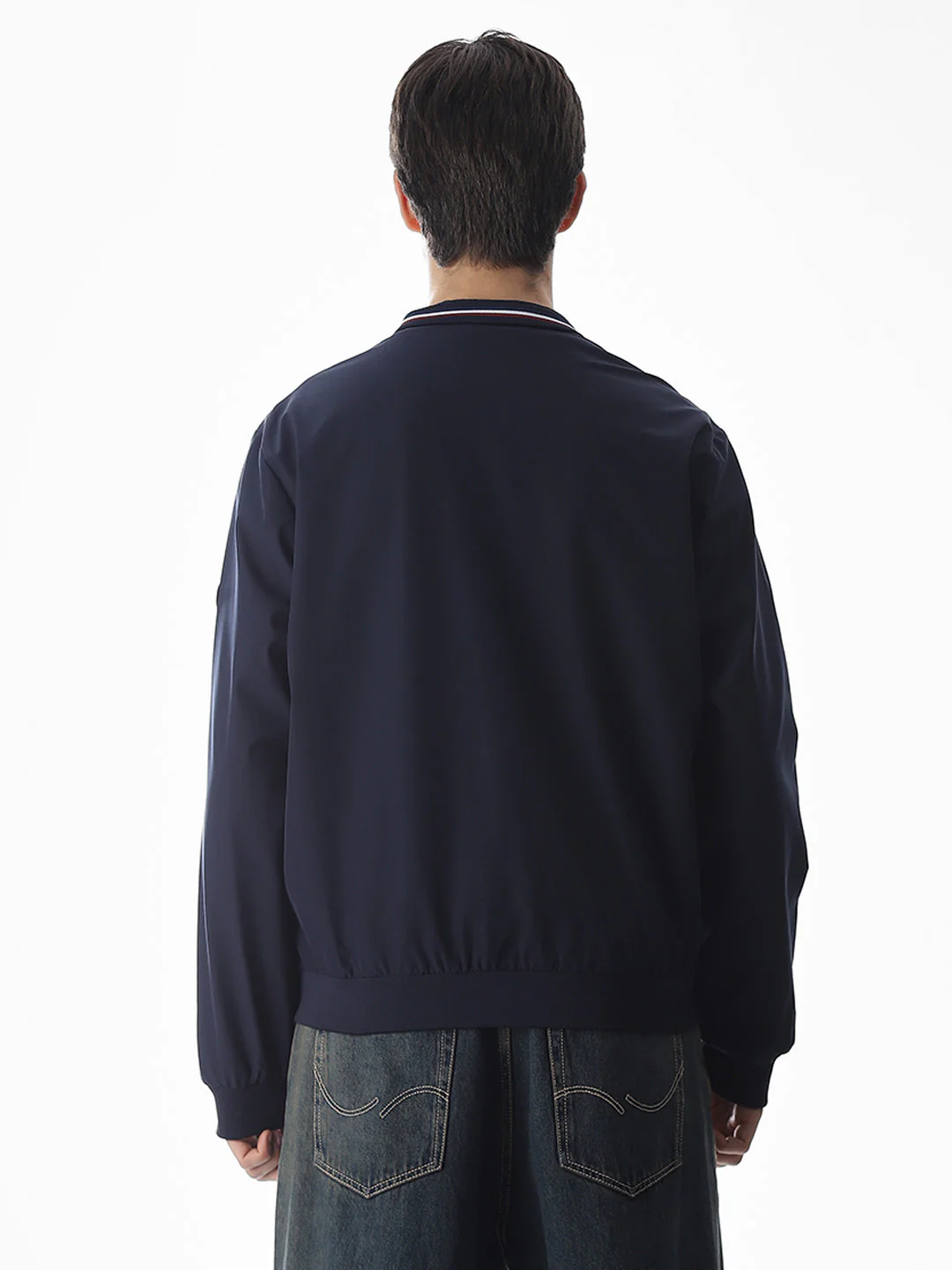 Regular Fit Bomber Jacket - Navy Blue - Image 9