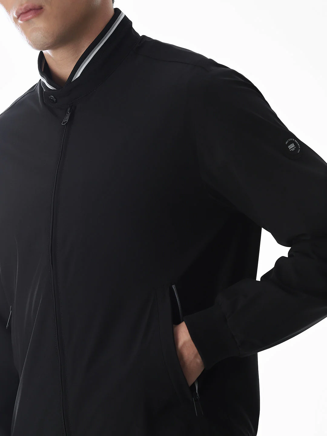 Regular Fit Bomber Jacket - Black - Image 5
