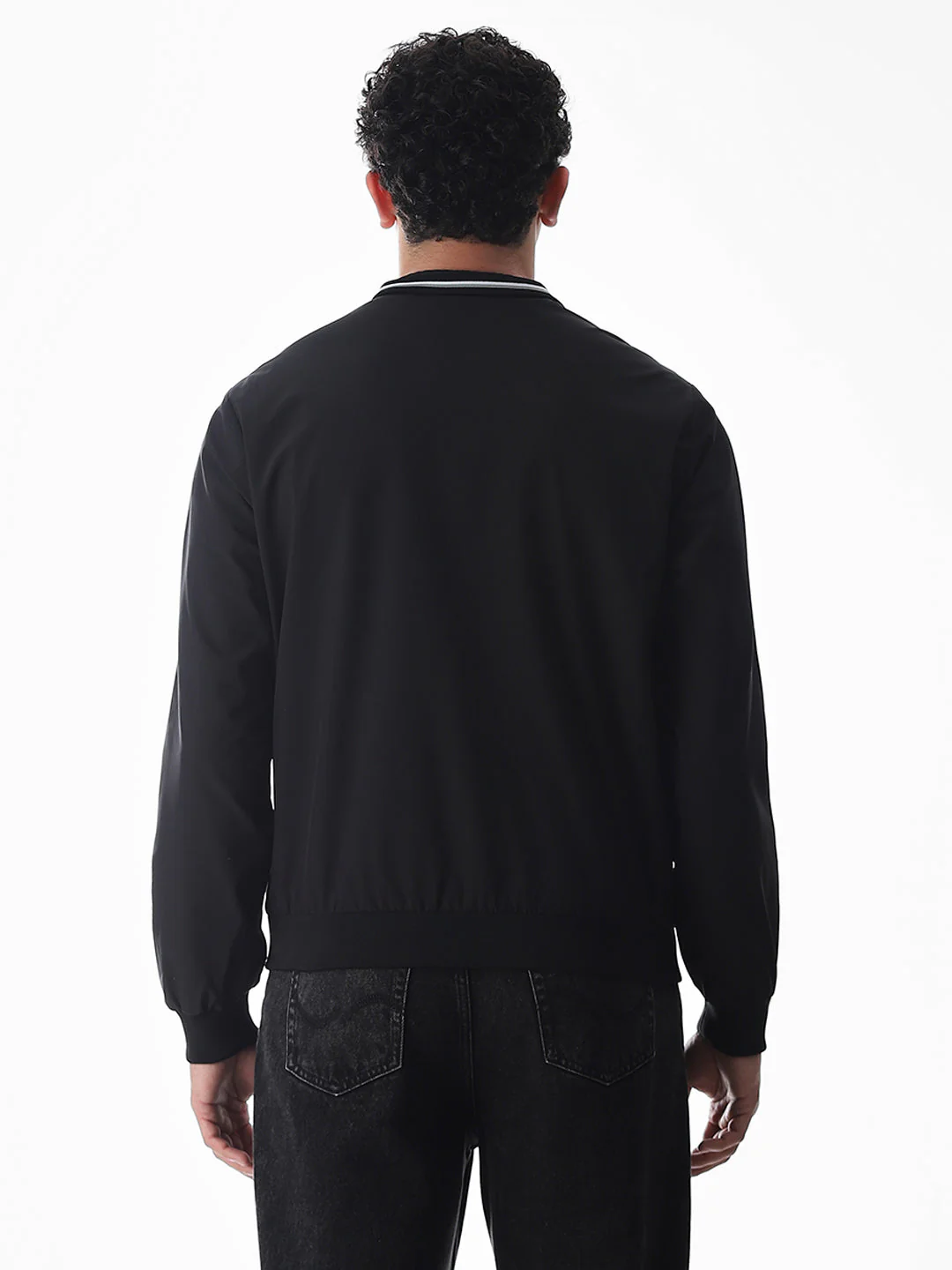 Regular Fit Bomber Jacket - Black - Image 9