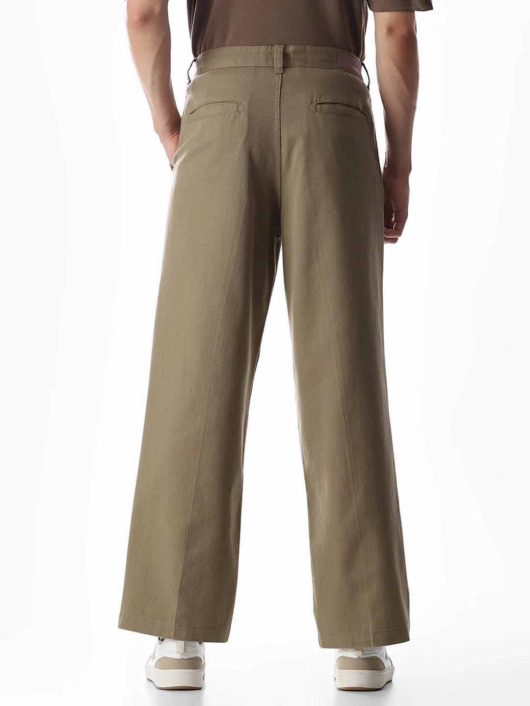 Brown Loose Fit Cotton Chinos - Image 3