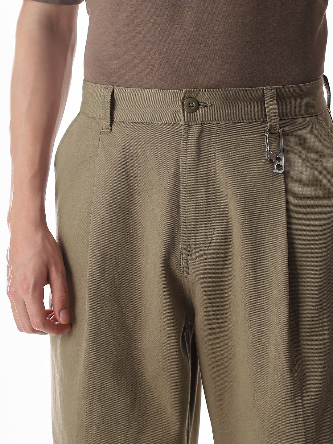 Brown Loose Fit Cotton Chinos - Image 4