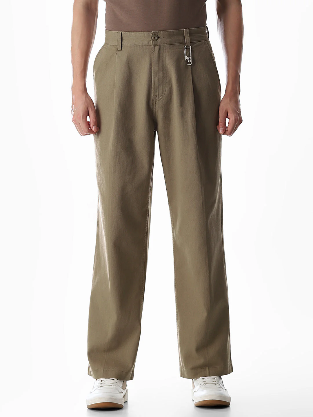 Brown Loose Fit Cotton Chinos - Image 8