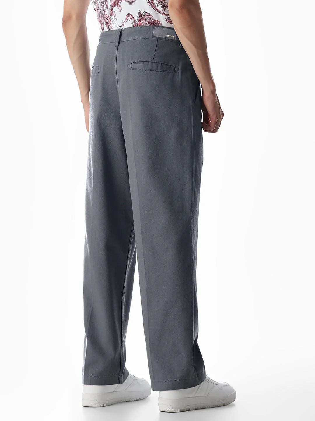 Grey Loose Fit Cotton Chinos - Image 3