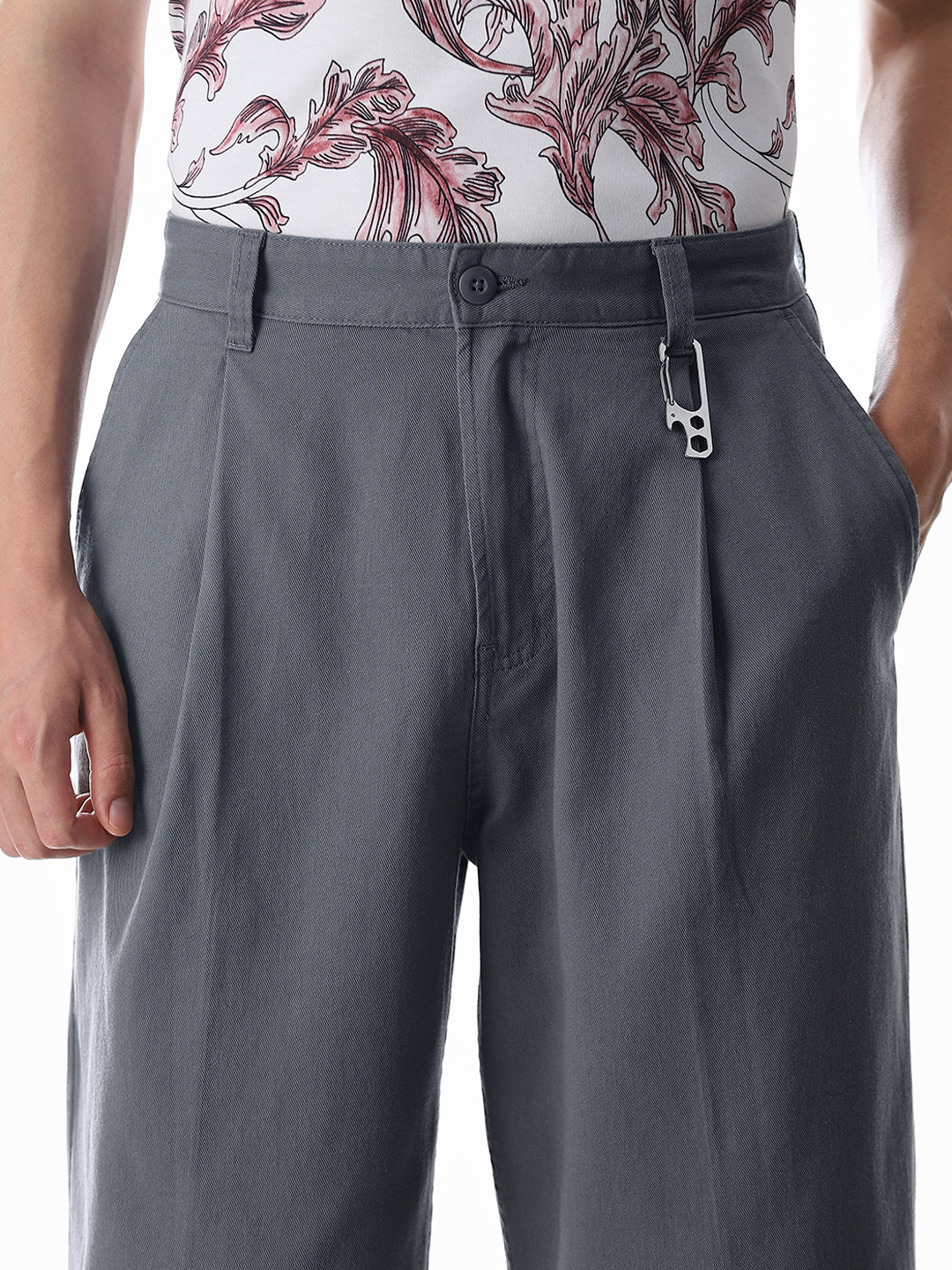Grey Loose Fit Cotton Chinos - Image 4