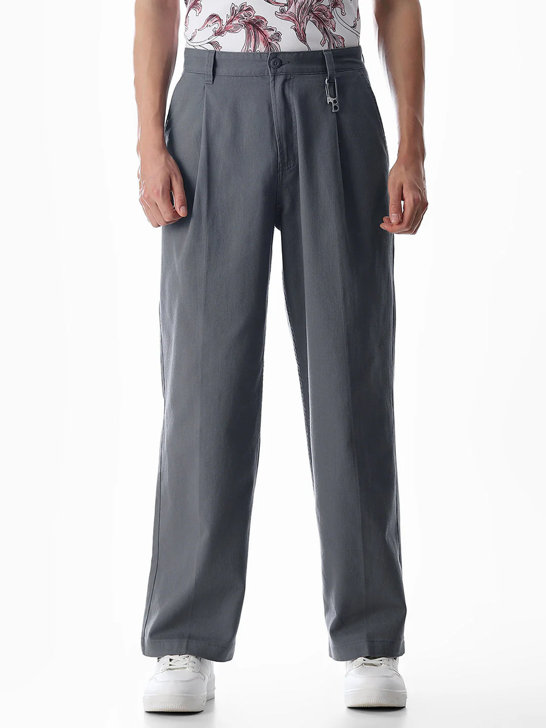 Grey Loose Fit Cotton Chinos - Image 8