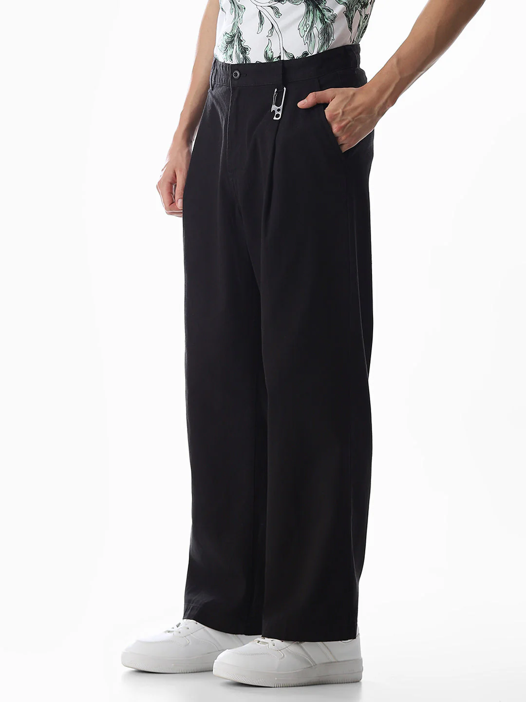 Black Loose Fit Cotton Chinos - Image 2