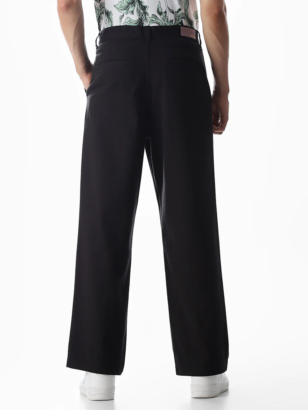 Black Loose Fit Cotton Chinos - Image 3
