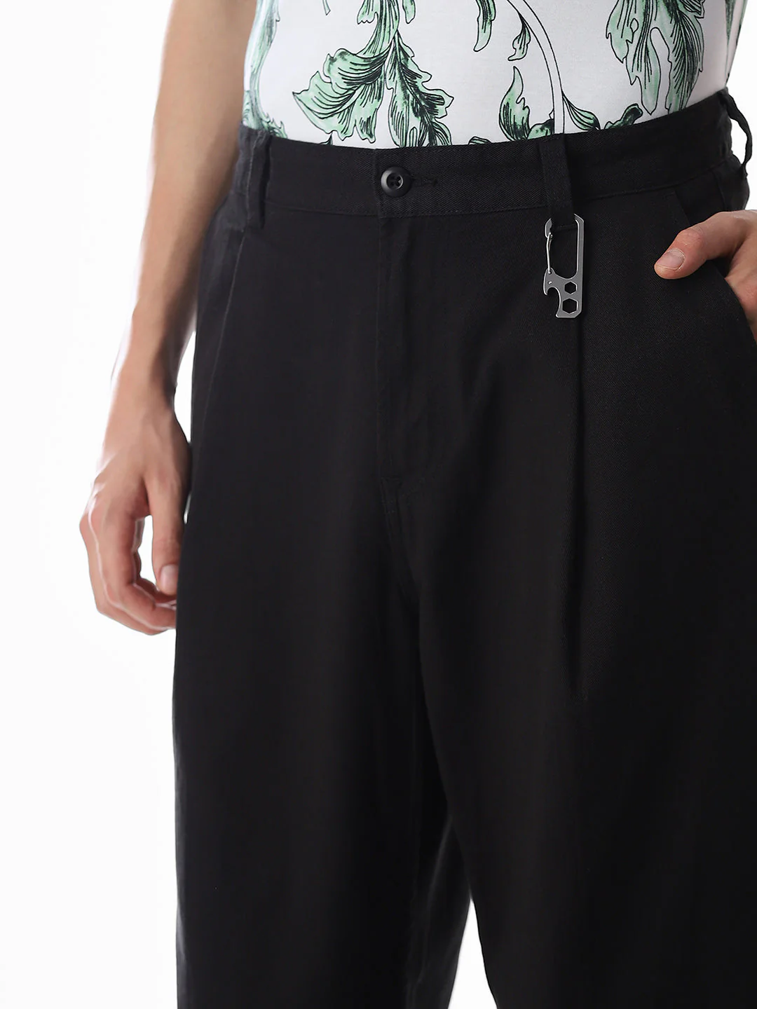 Black Loose Fit Cotton Chinos - Image 4