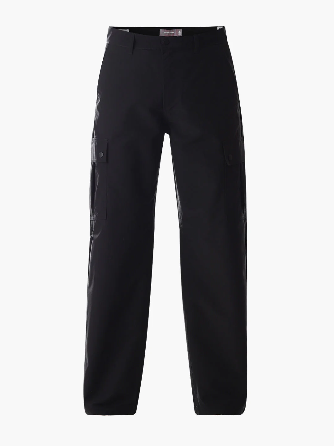 Black Mid Rise Regular Fit Cargos - Image 7