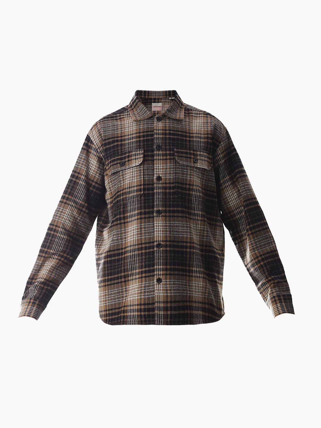 Check Oversized Overshirt - Dark Brown - Image 7