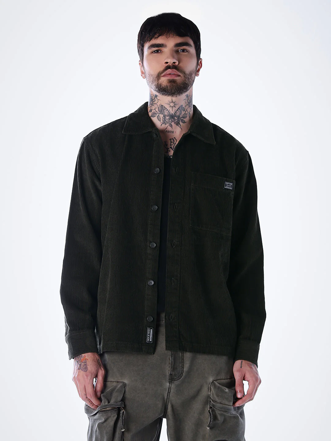 Corduroy Overshirt - Green - Image 2