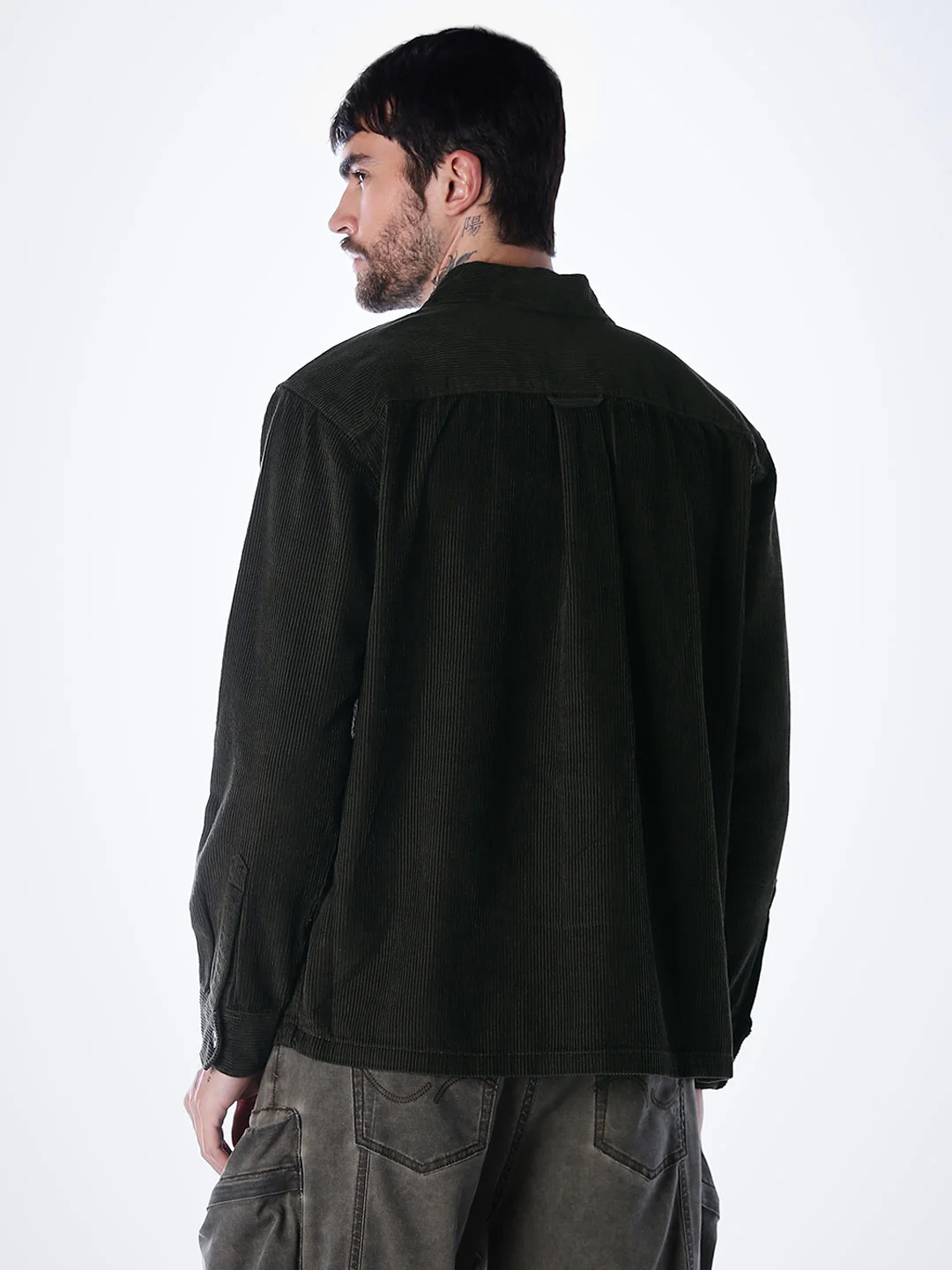Corduroy Overshirt - Green - Image 4