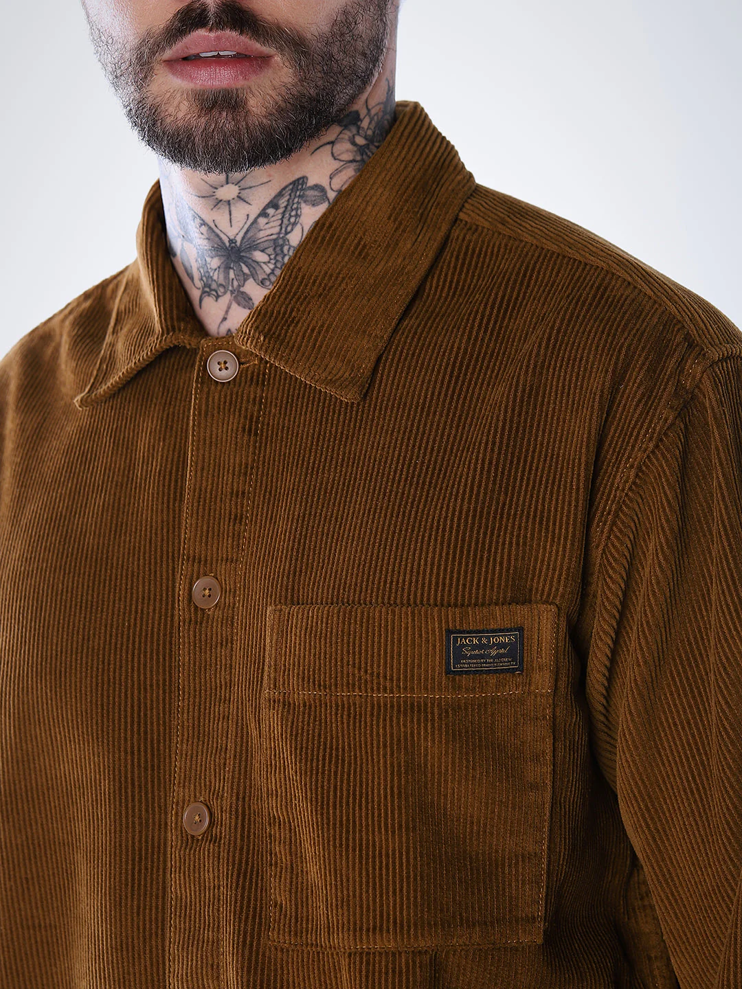 Corduroy Overshirt - Dark Brown - Image 5