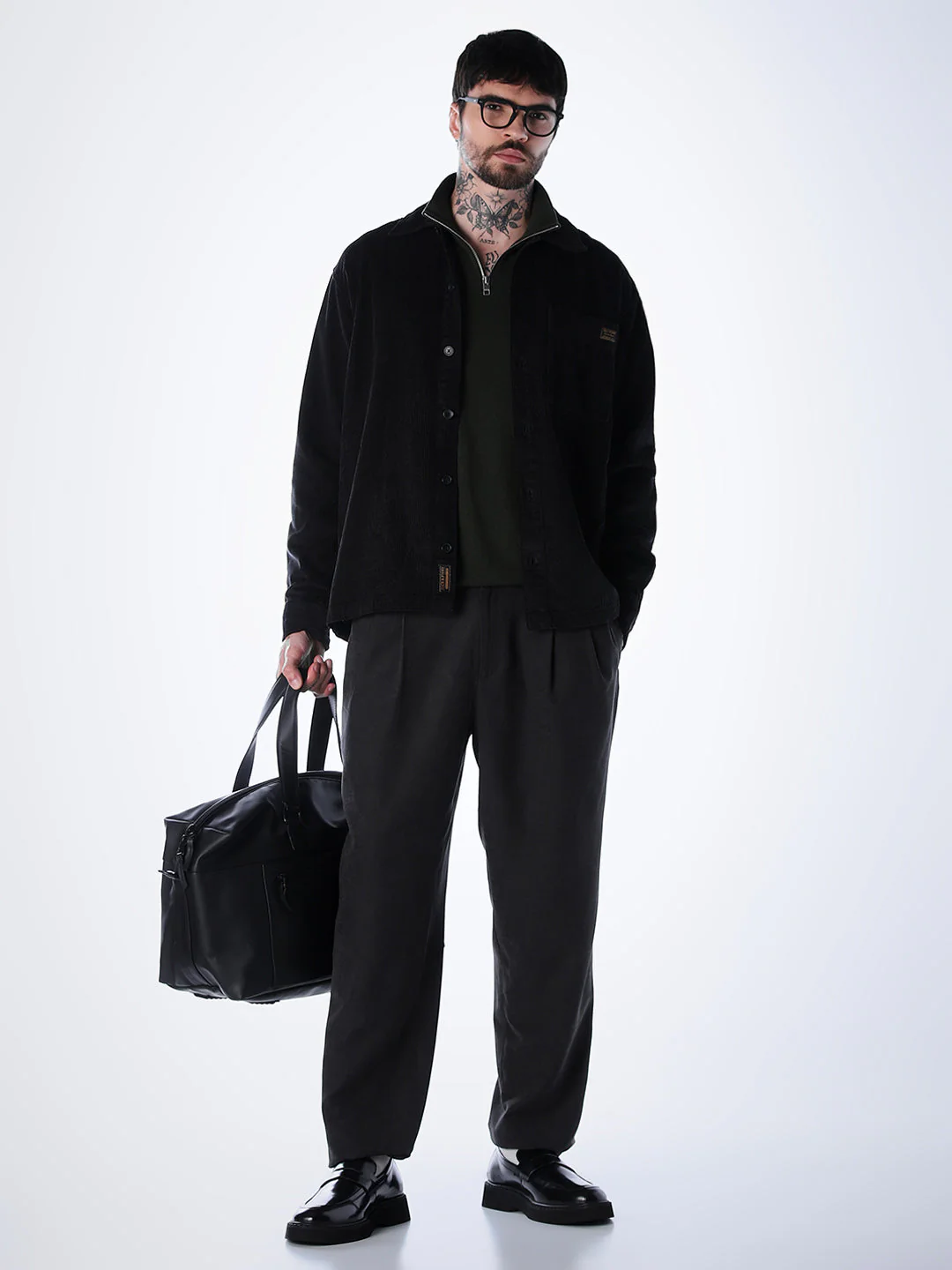 Corduroy Overshirt - Black - Image 6