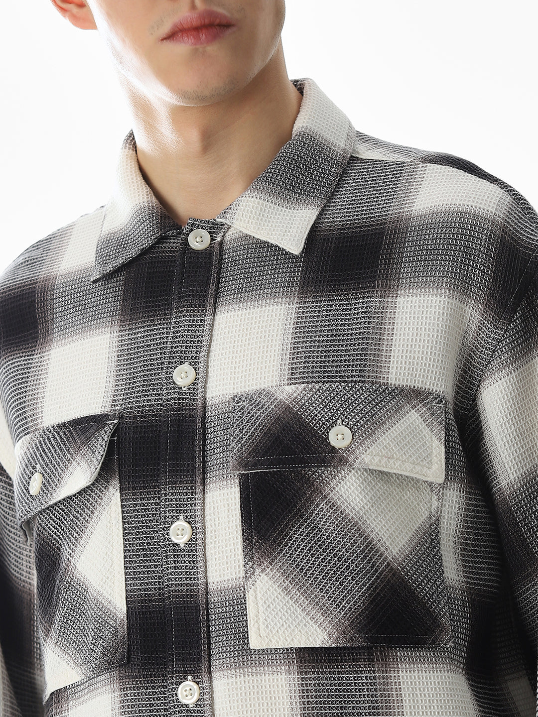 Black Check Cotton Shirt - Image 5