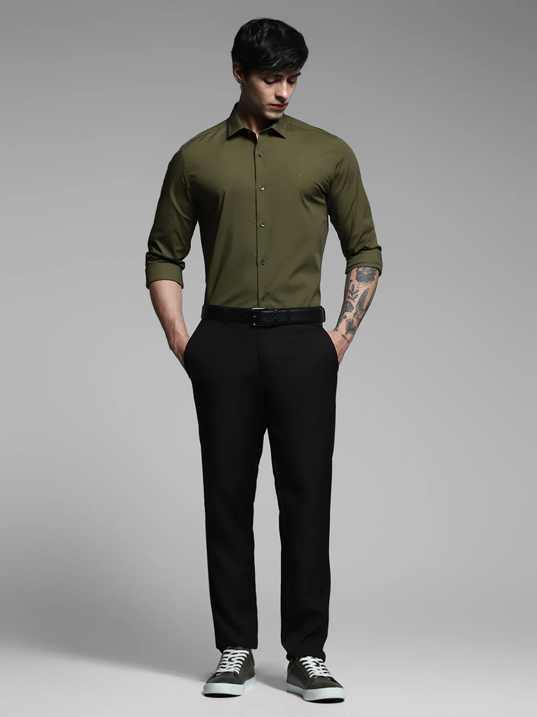 Olive Slim Fit Formal Shirt - Image 6