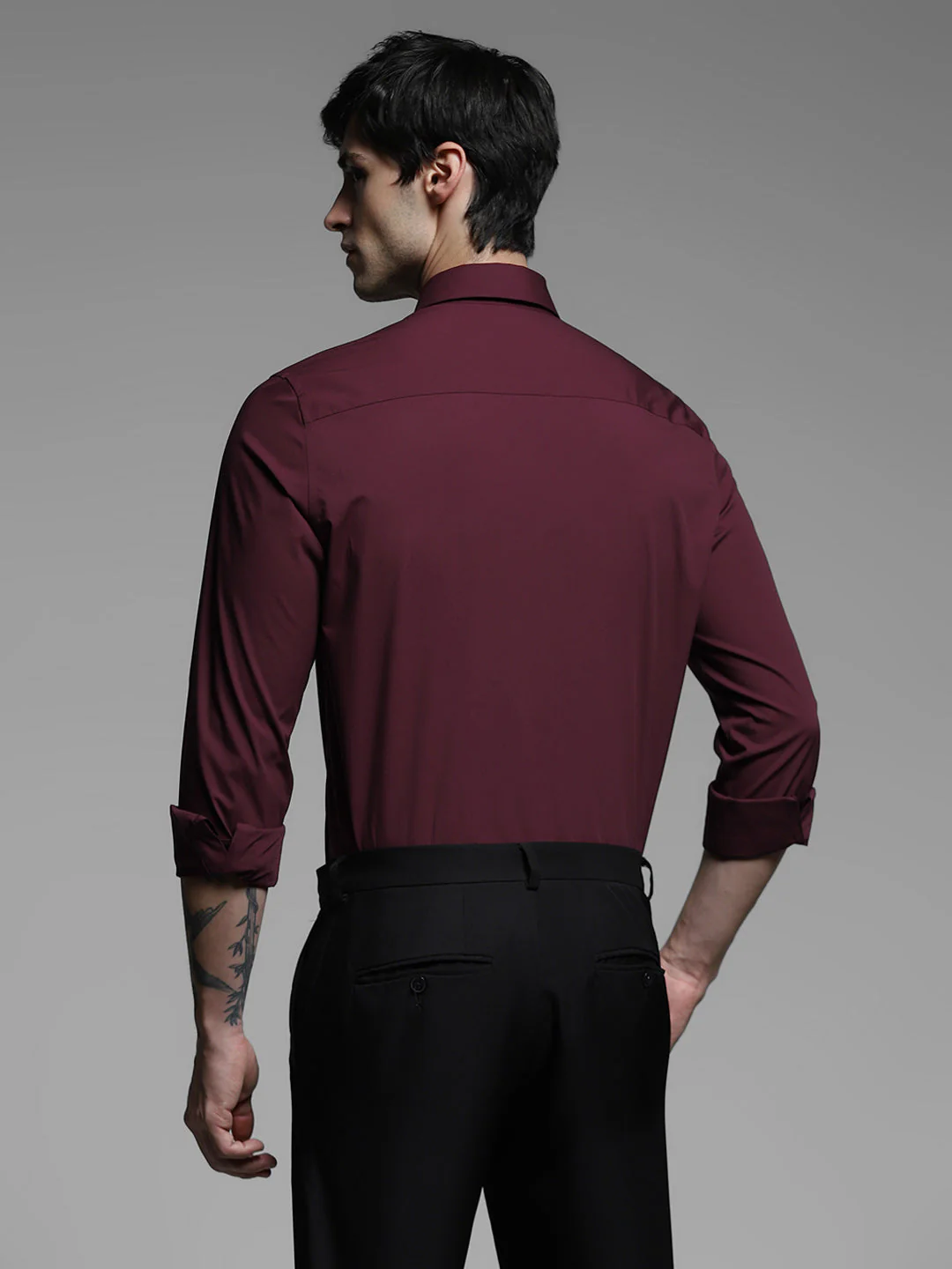Maroon Slim Fit Formal Shirt - Image 4