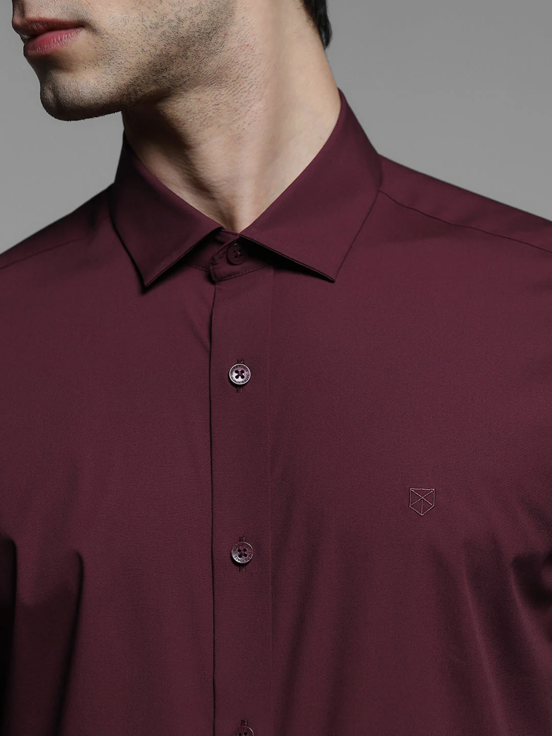 Maroon Slim Fit Formal Shirt - Image 5