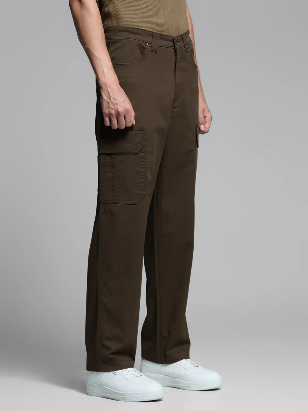 Dark Brown Anti Fit Cargos - Image 2