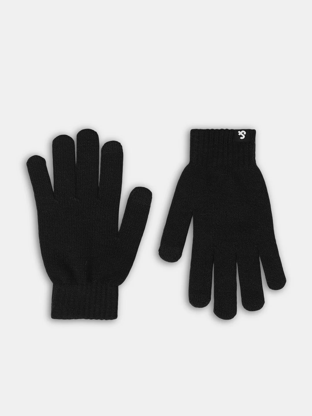 Black Knitted Gloves - Image 2