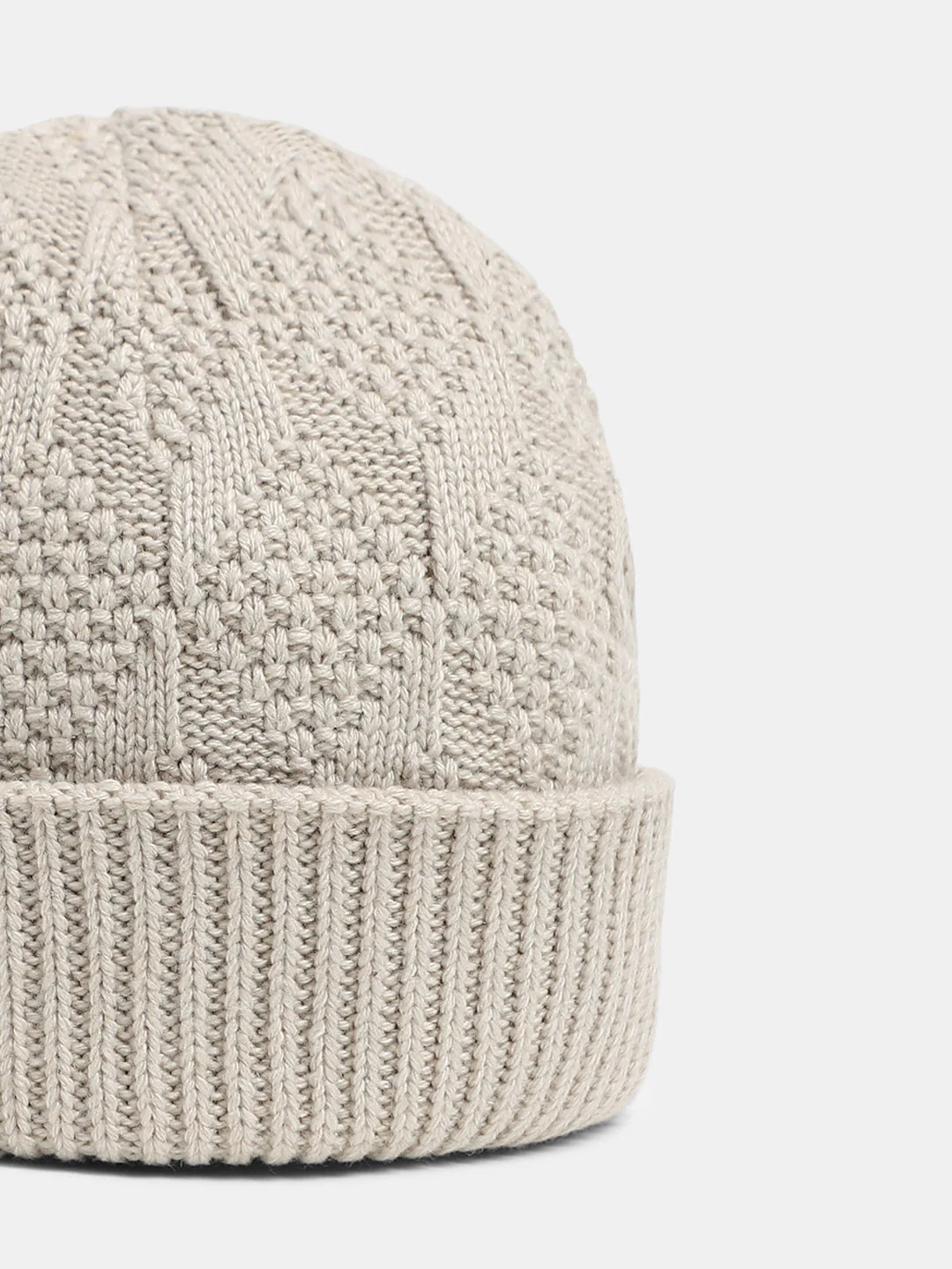 Beige Short Beanie - Image 2