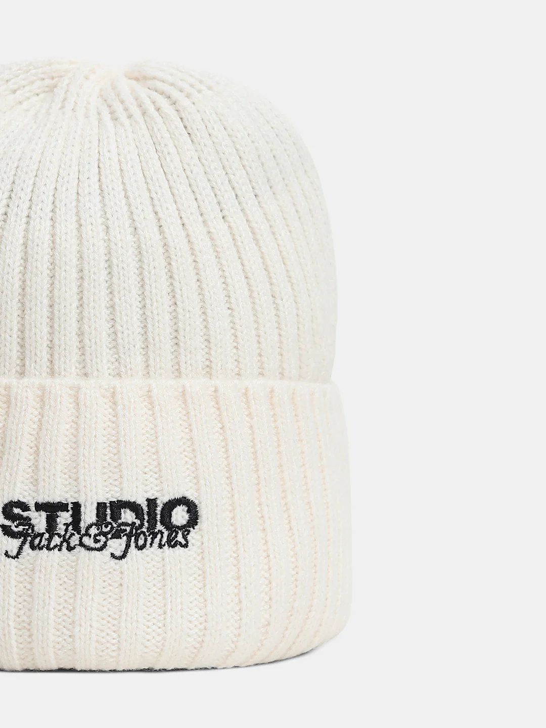 Off-White Acrylic Knitted Beanie - Image 2