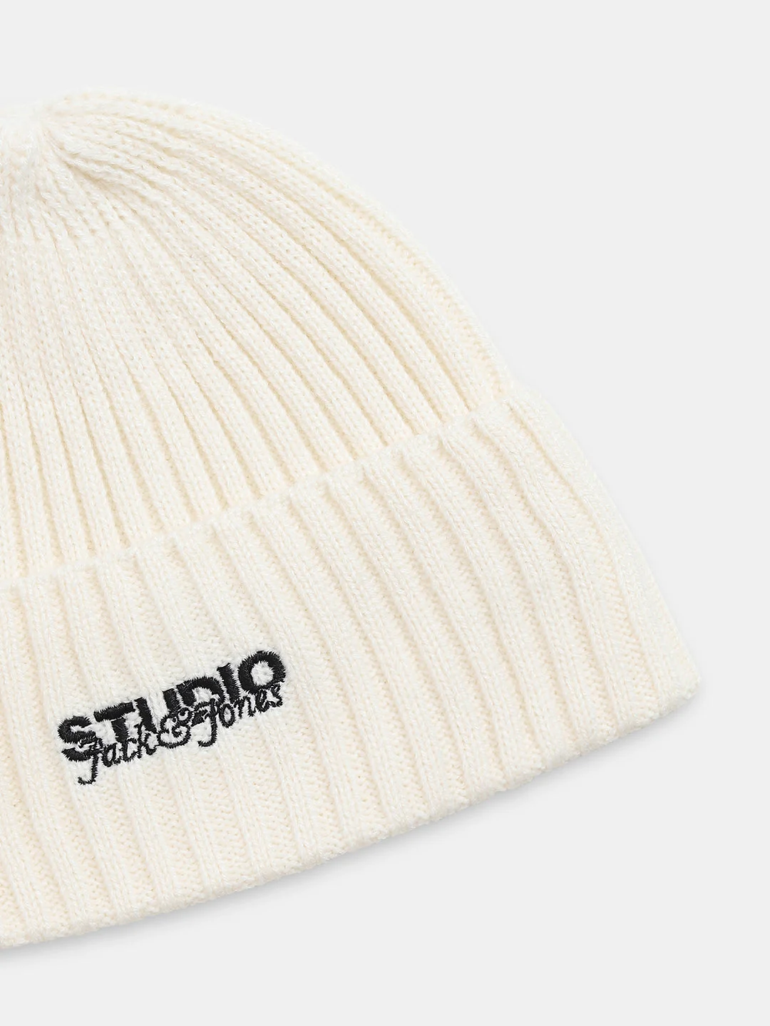 Off-White Acrylic Knitted Beanie - Image 3