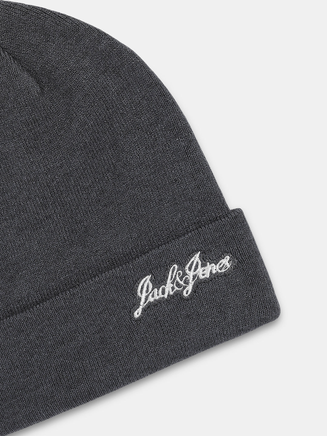 Dark Grey Viscose Blend Beanie - Image 3