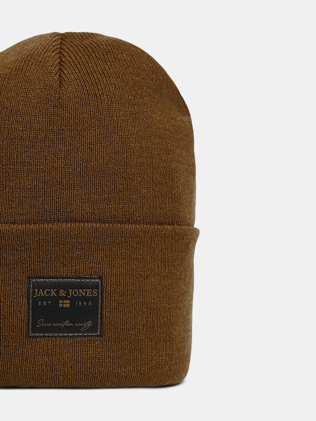 Dark Brown Long Knit Beanie - Image 2