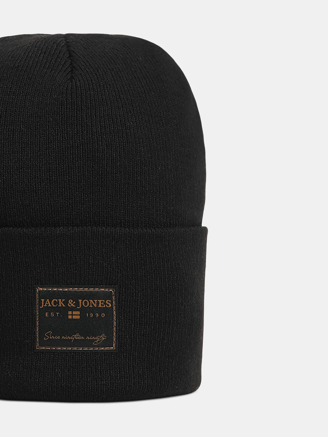 Black Long Knit Beanie - Image 2