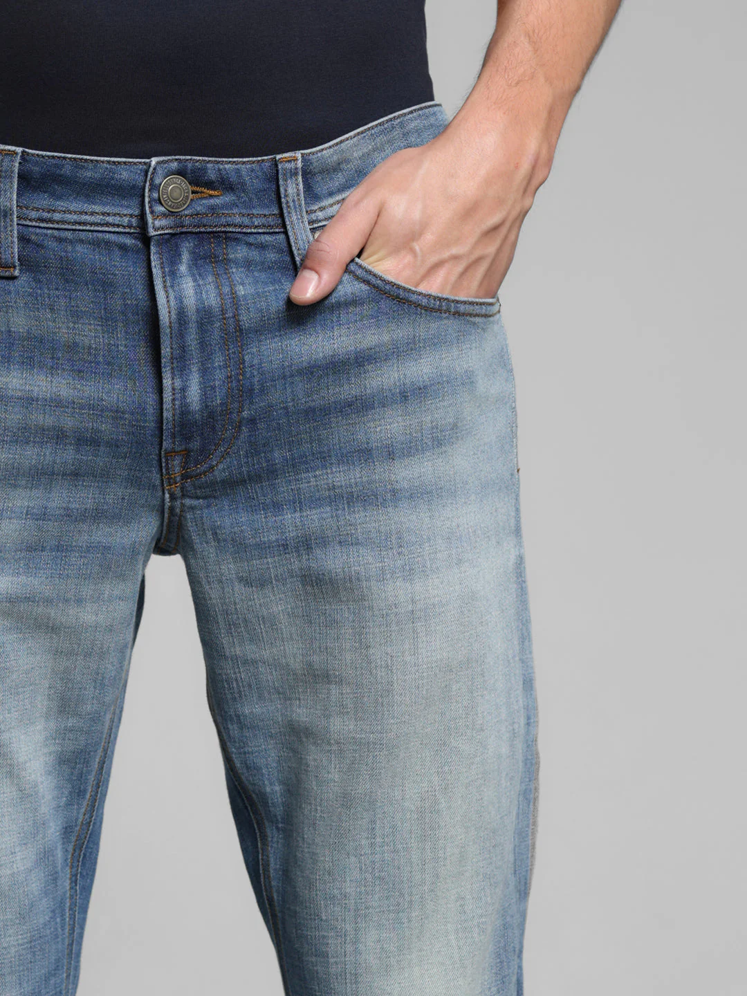 Slim Fit 5 Pocket Slim Fit Jeans - Light Blue - Image 4