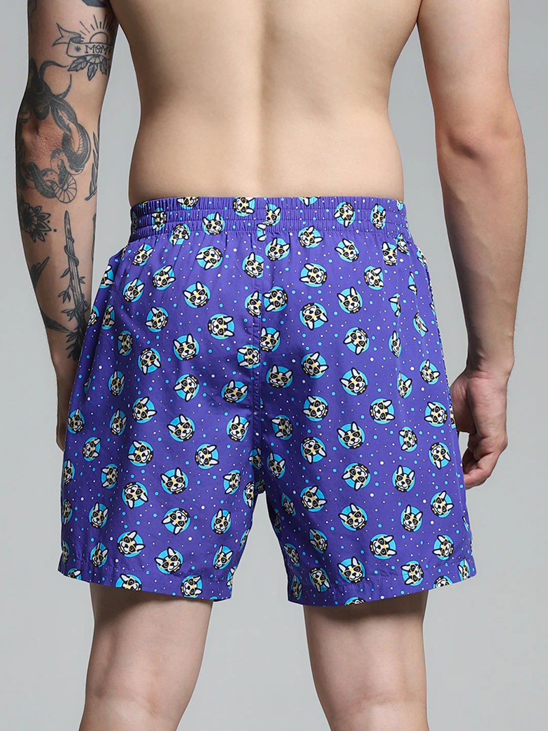 Blue Doggo Print Cotton Boxers - Image 3