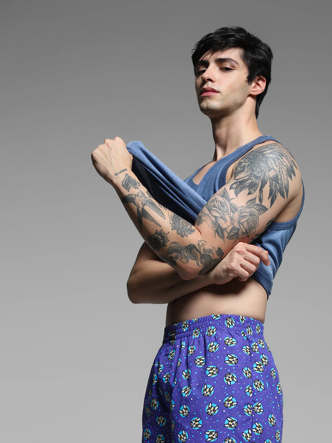 Blue Doggo Print Cotton Boxers - Image 5