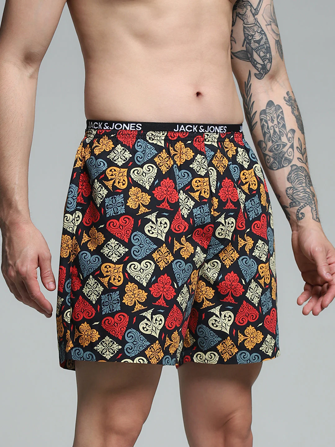 Black Card Deck Print Cotton Boxers - Image 2