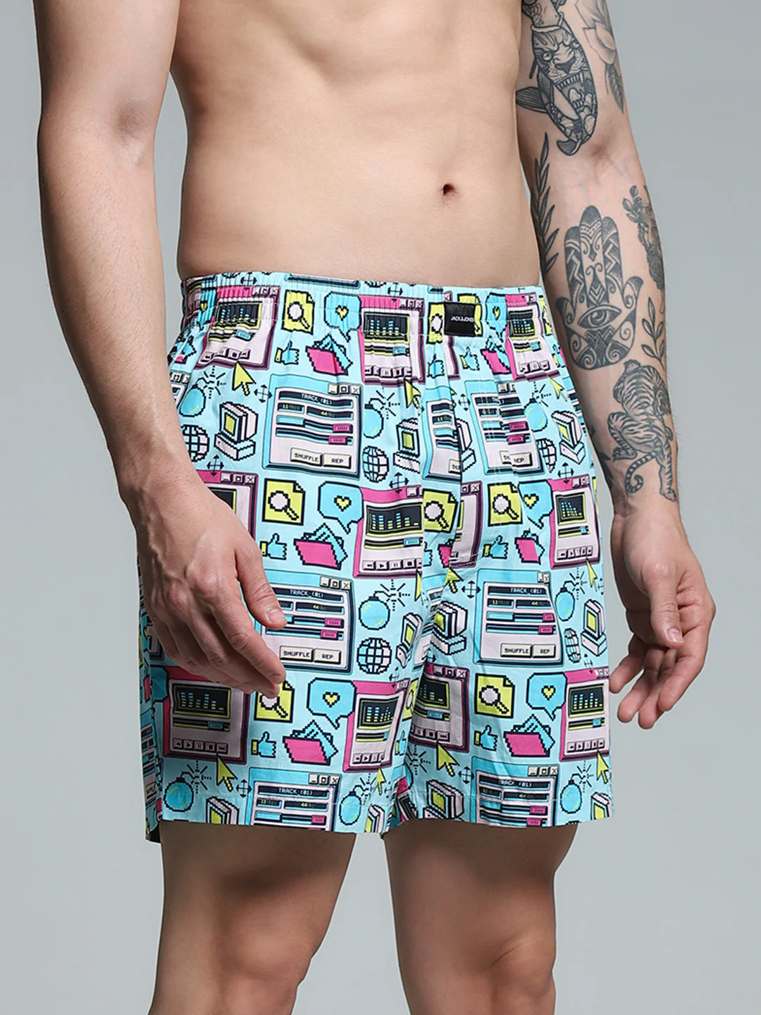 Blue Computer Print Cotton Boxers - Image 2