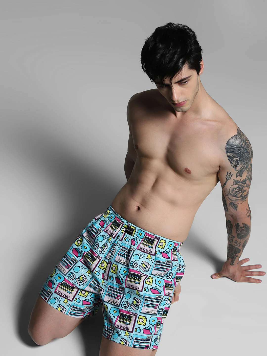 Blue Computer Print Cotton Boxers - Image 5