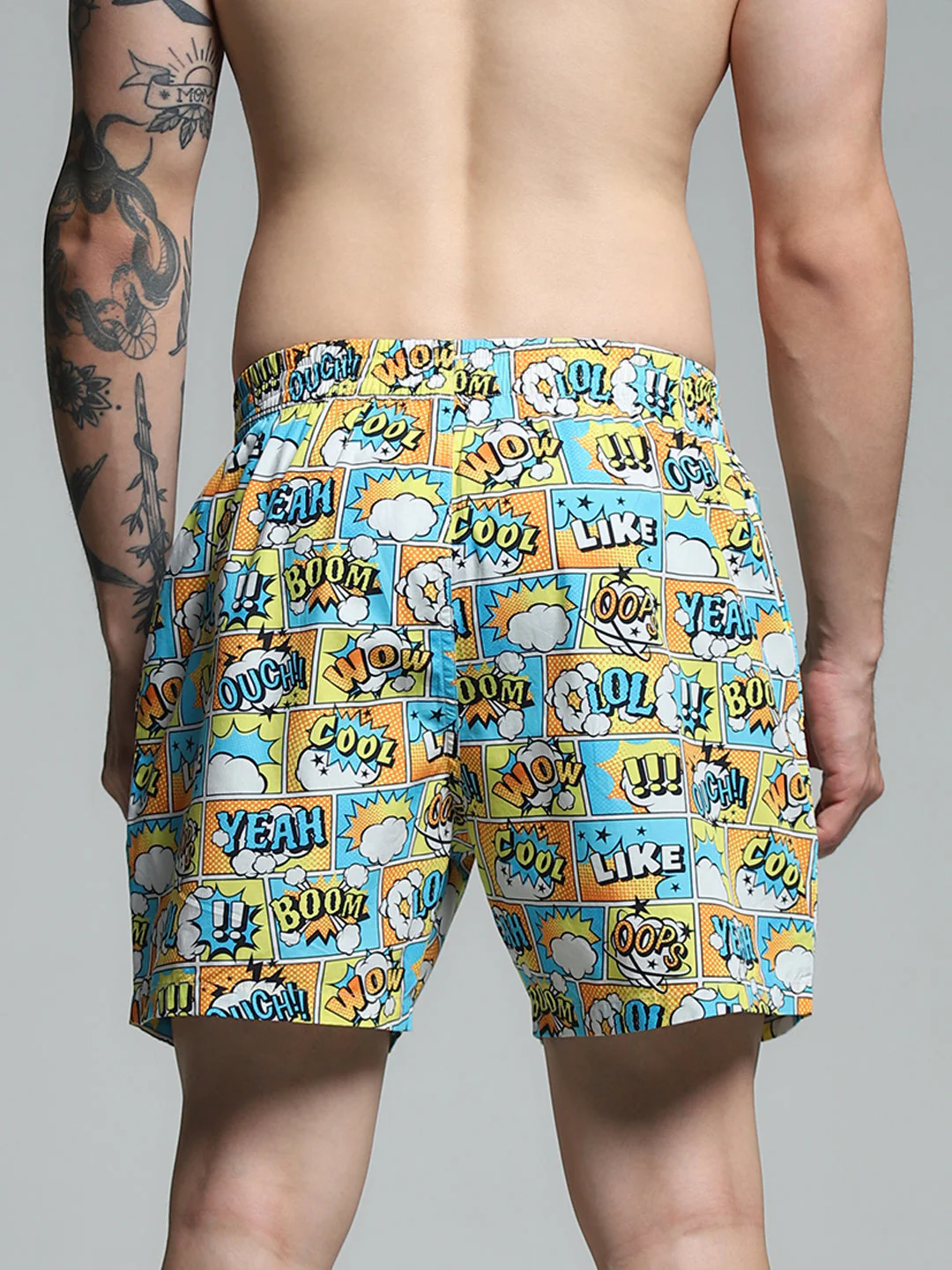 Yellow Printed Cotton Boxers - Image 3