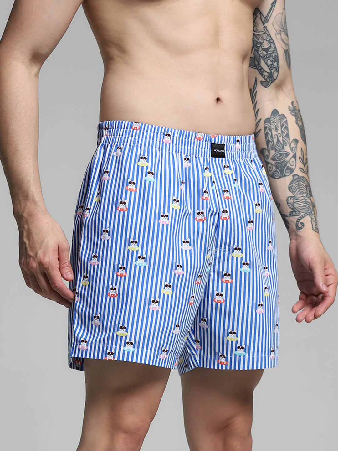 Blue Striped Cotton Boxers - Image 2