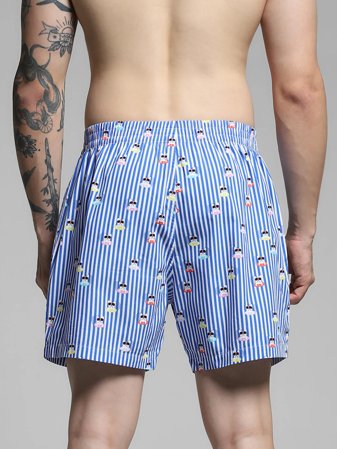 Blue Striped Cotton Boxers - Image 3