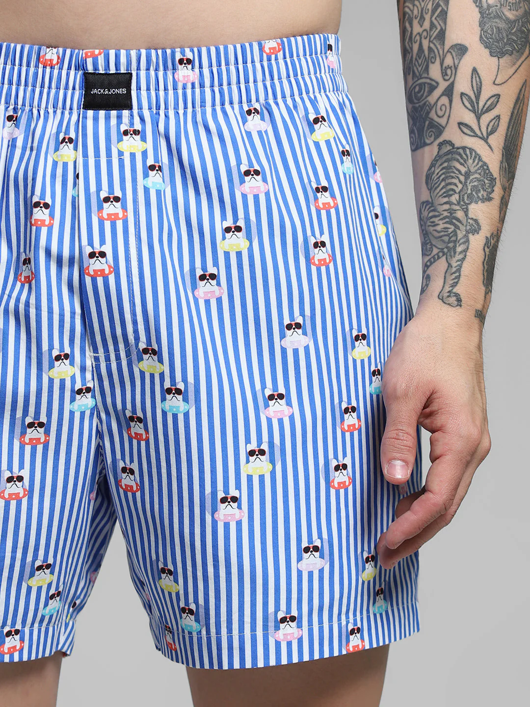 Blue Striped Cotton Boxers - Image 4