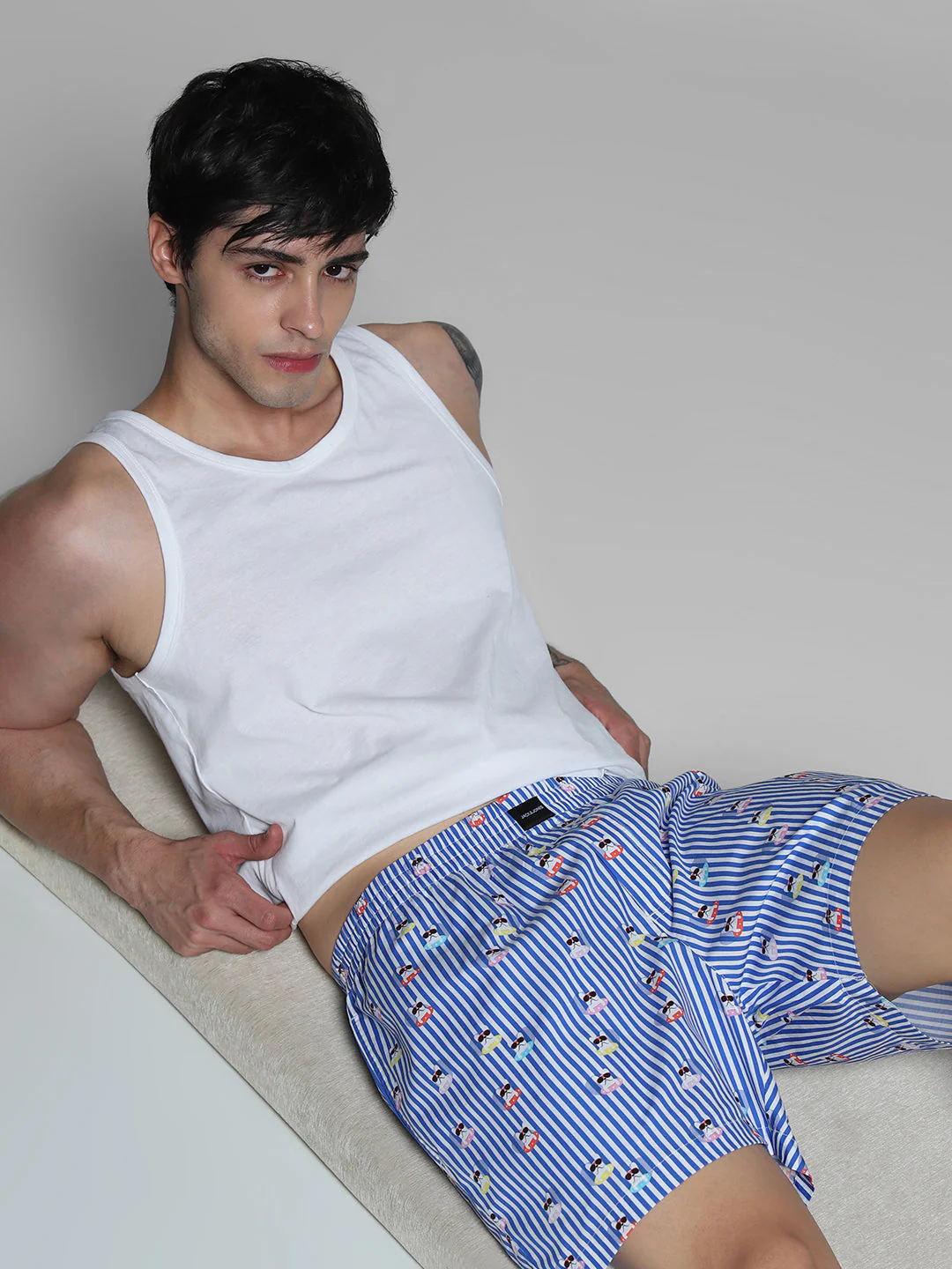 Blue Striped Cotton Boxers - Image 5