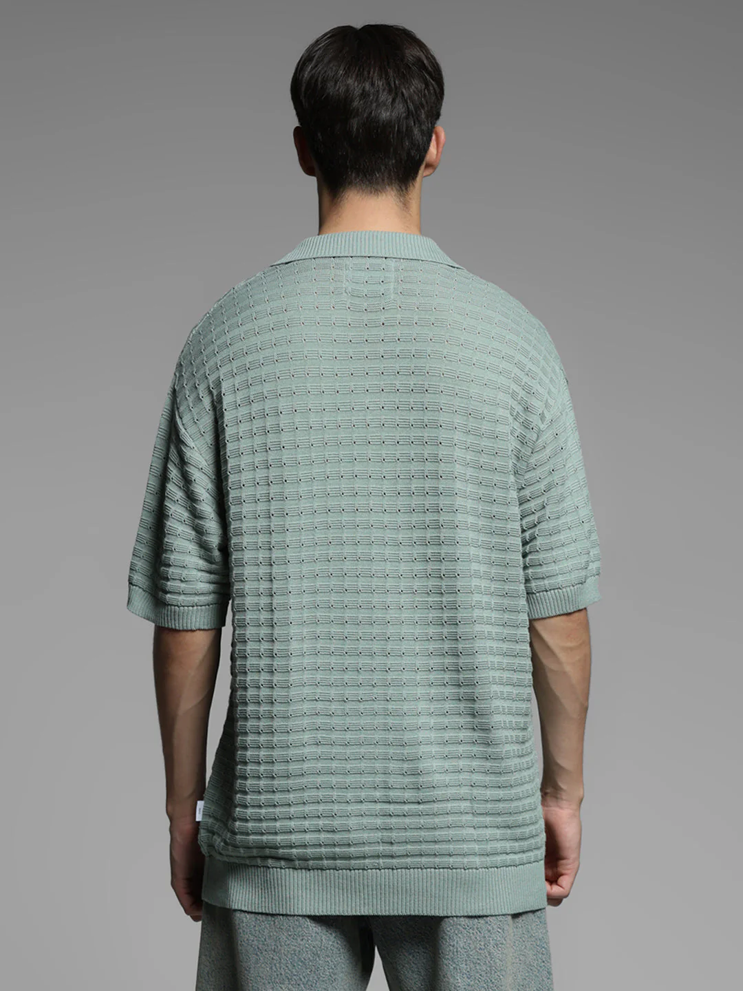Green Jacquard Oversized Polo - Image 9