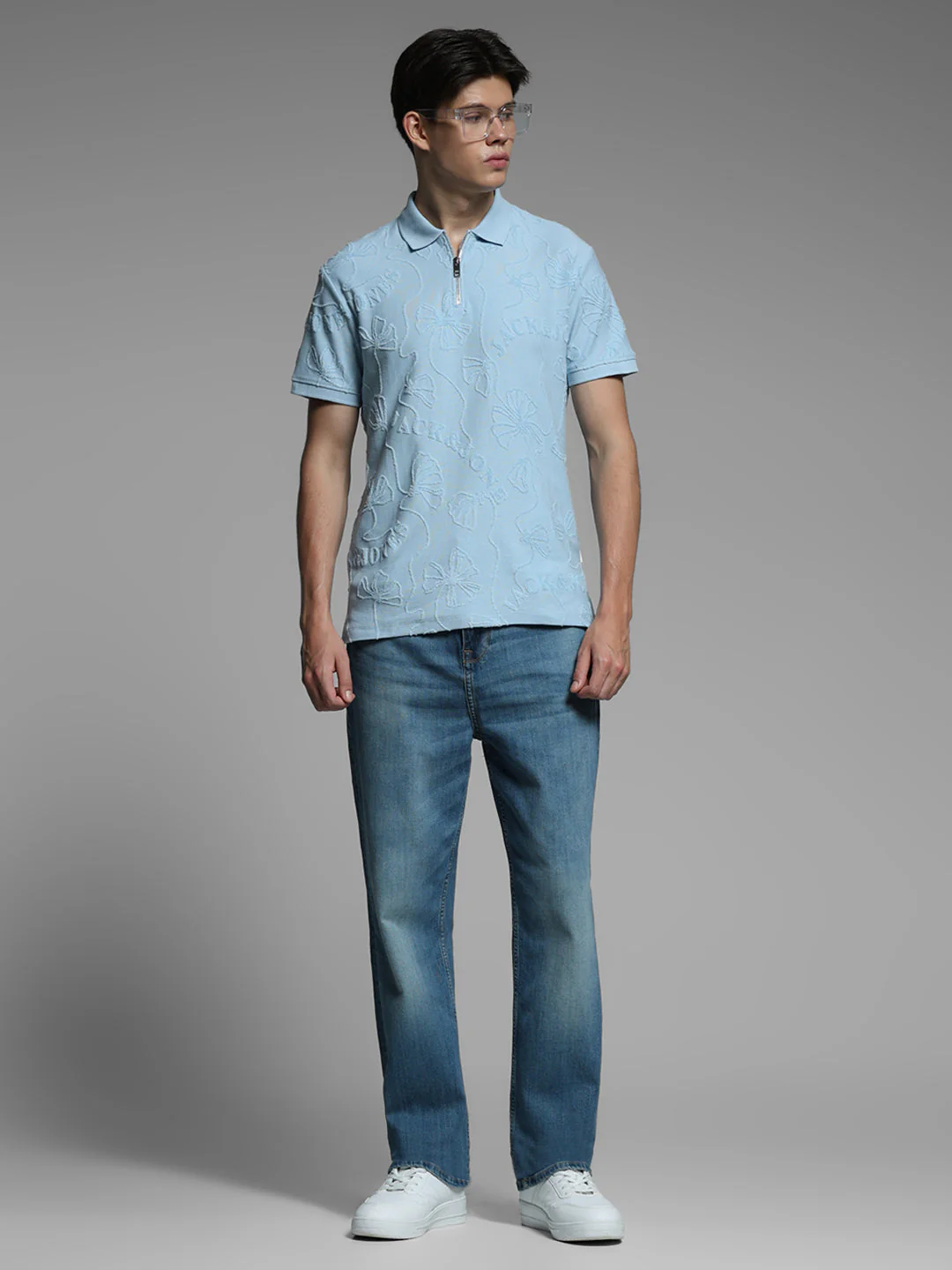 Blue Floral Embroidery Polo - Image 6