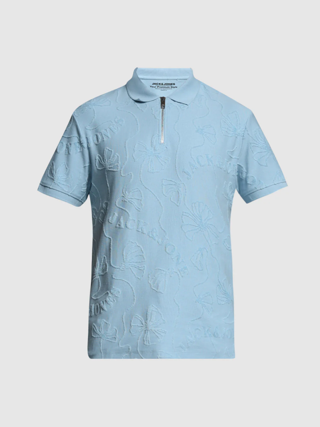 Blue Floral Embroidery Polo - Image 7