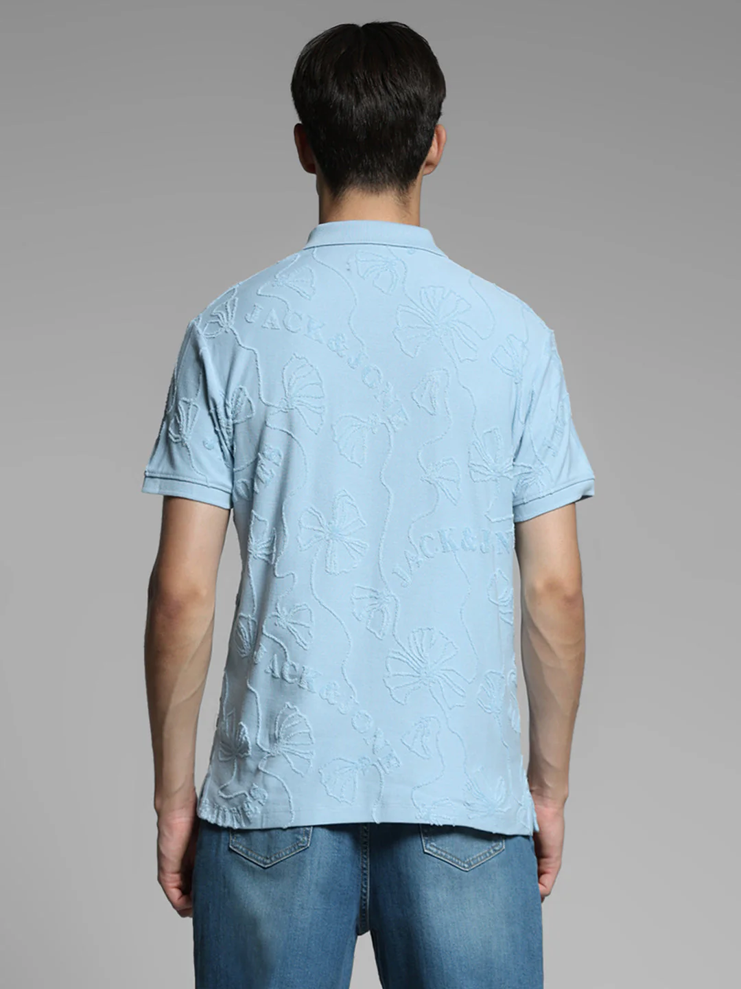 Blue Floral Embroidery Polo - Image 9