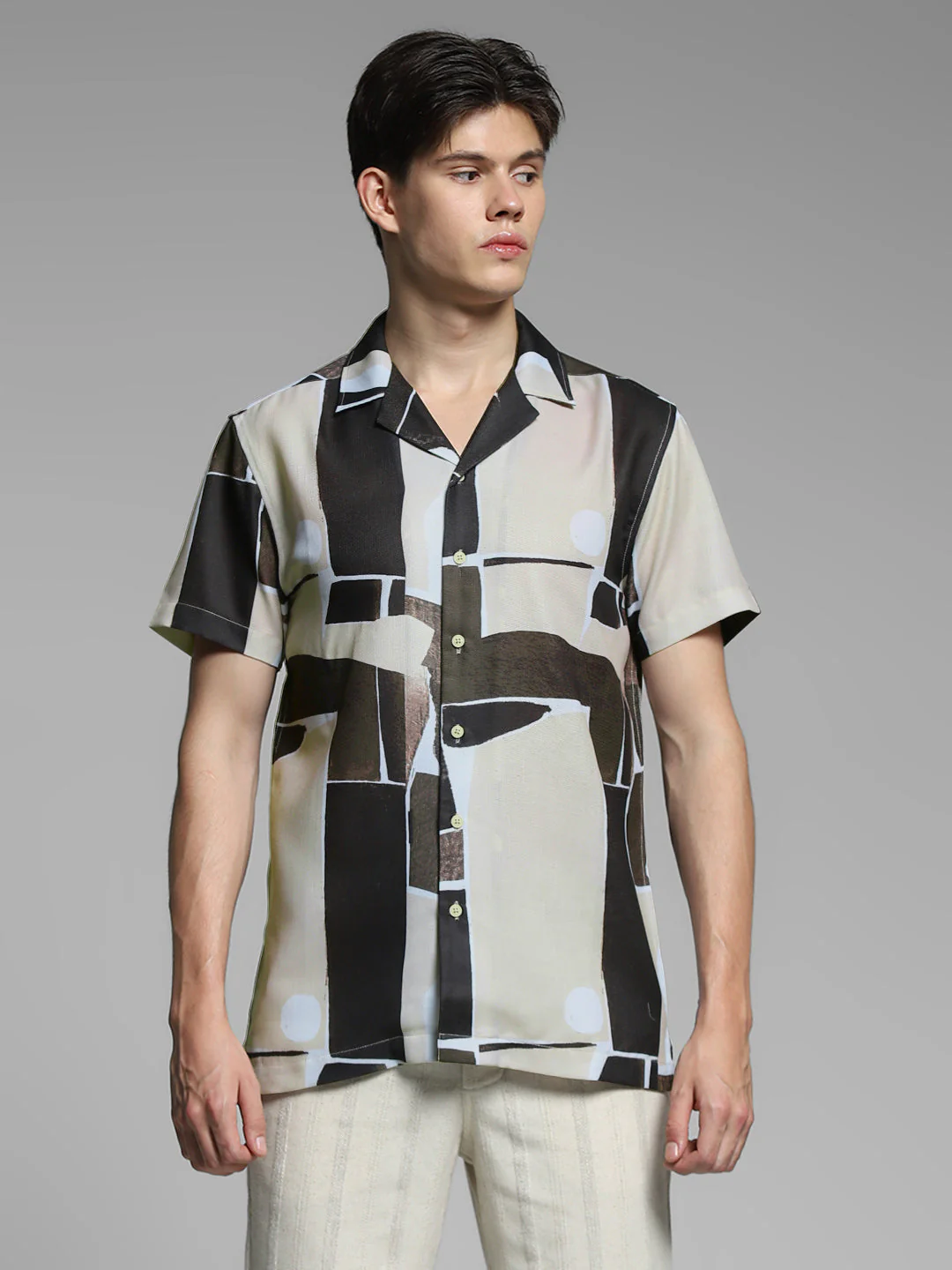 Brown Graphic Print Comfort Fit Shirt - Image 2